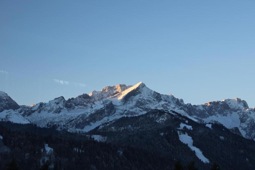 Pfeiffer Alm Am Sonnenhang Mit Blick Auf Die Zugspitze Garmisch-Partenkirchen Bagian luar foto